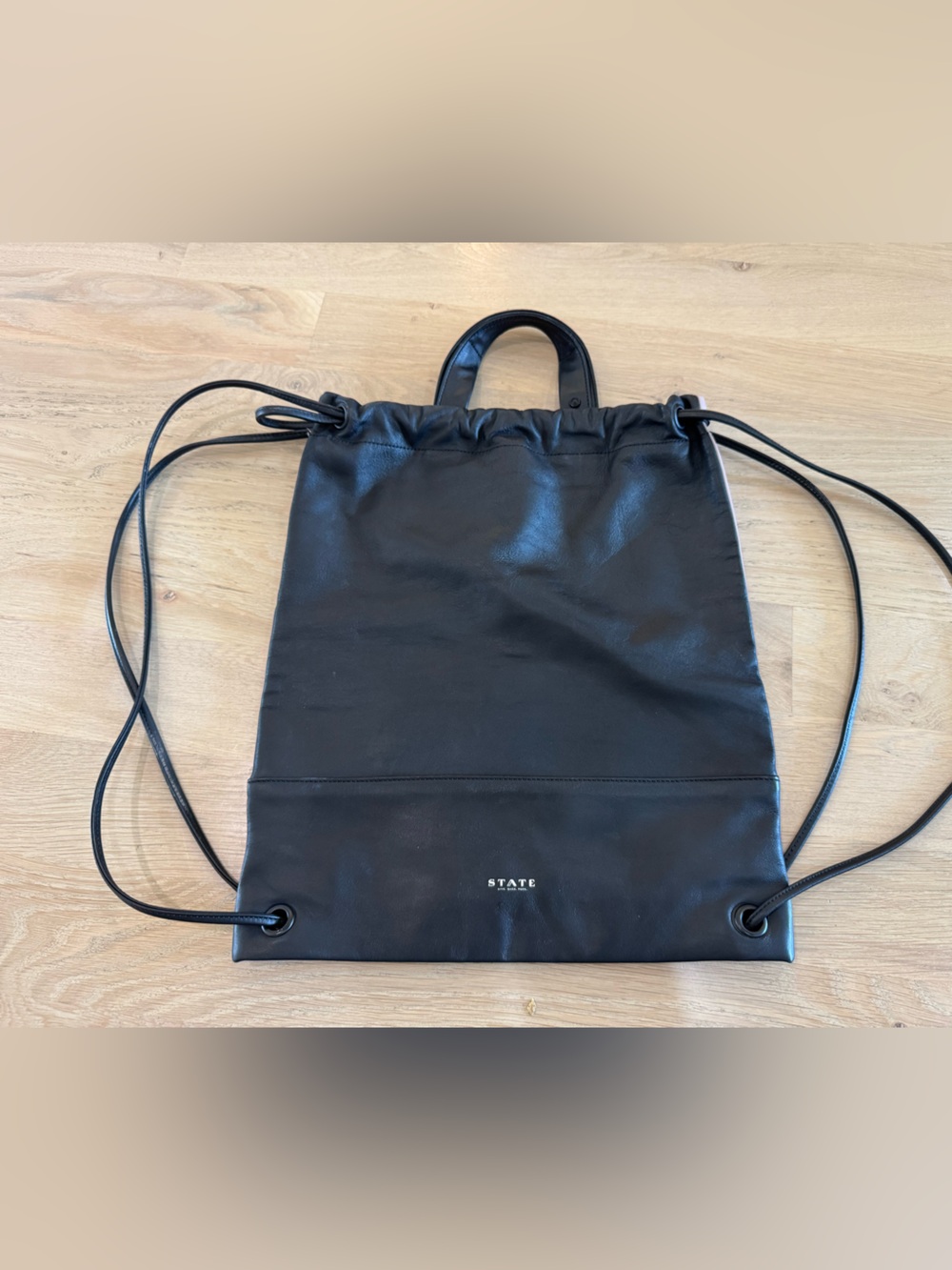 STATE Bags Lee Drawstring Backpack  blush pink / black leather - Picture 7 of 13